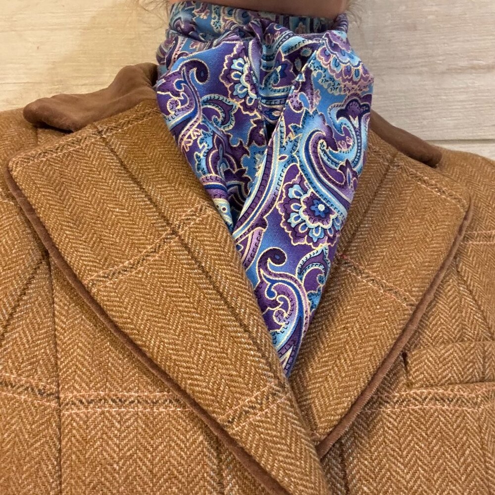 Classic Equestrian Shaped Hunter Stock Tie Paisley